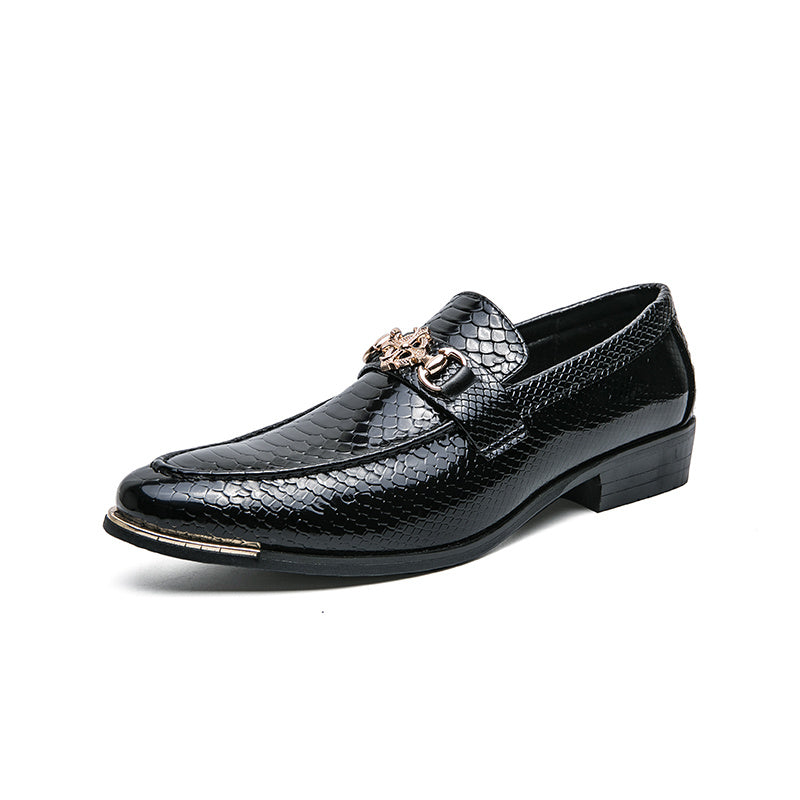 Textured Loafer Shoes Men's Almond Toe Slip-On Spring Summer