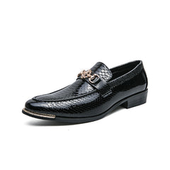 Textured Loafer Shoes Men's Almond Toe Slip-On Spring Summer