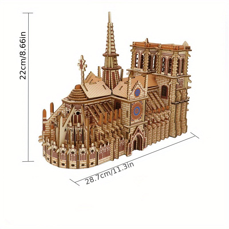 DIY Paris Notre Dame 3D Wooden Jigsaw Puzzle Panel