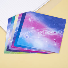 50 Double Sided Origami Paper 15x15 Universe Starry Sky Galaxy Space Travel