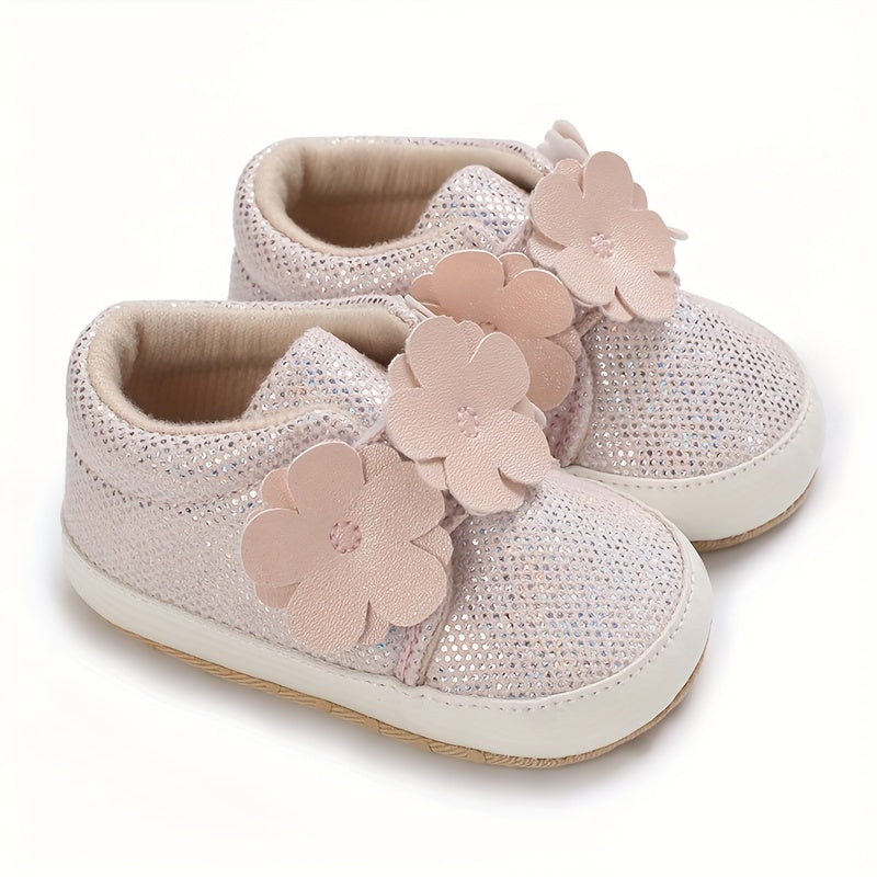 Flower Sneakers for Baby Girls Lightweight Non Slip Shoes