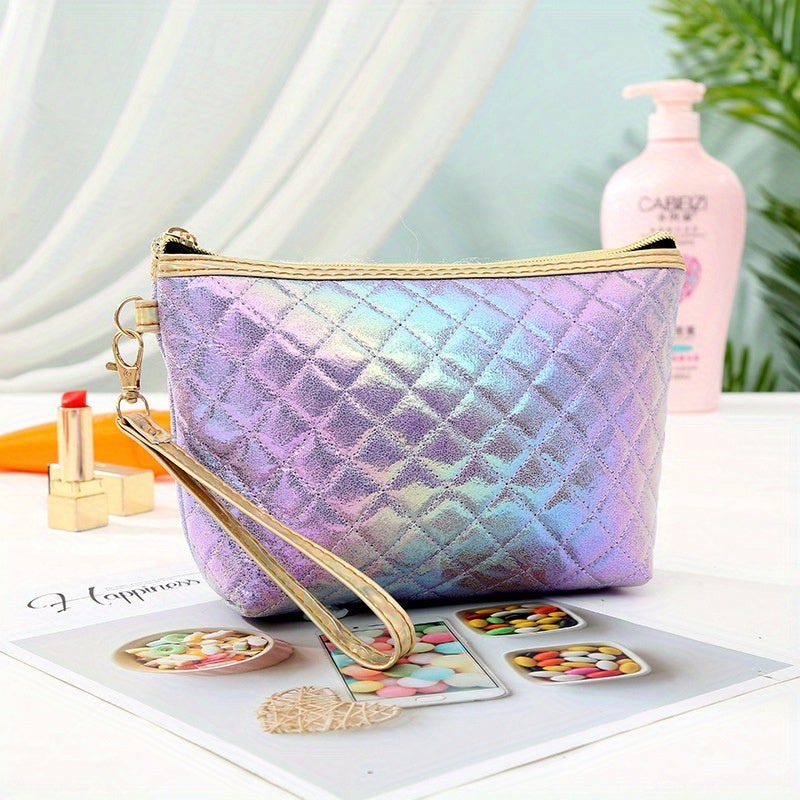 Rhombus Laser Makeup Bag Travel Storage Gradient Toiletry Bag
