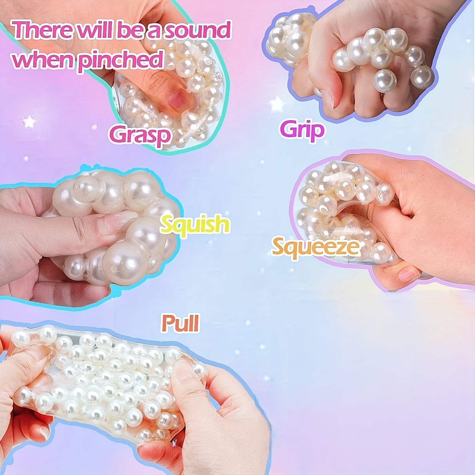 Grape Noisy Squishy Ball for Adults and Kids