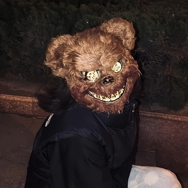 Terrifying Halloween Bear Mask Bloodied Plush Head Mask