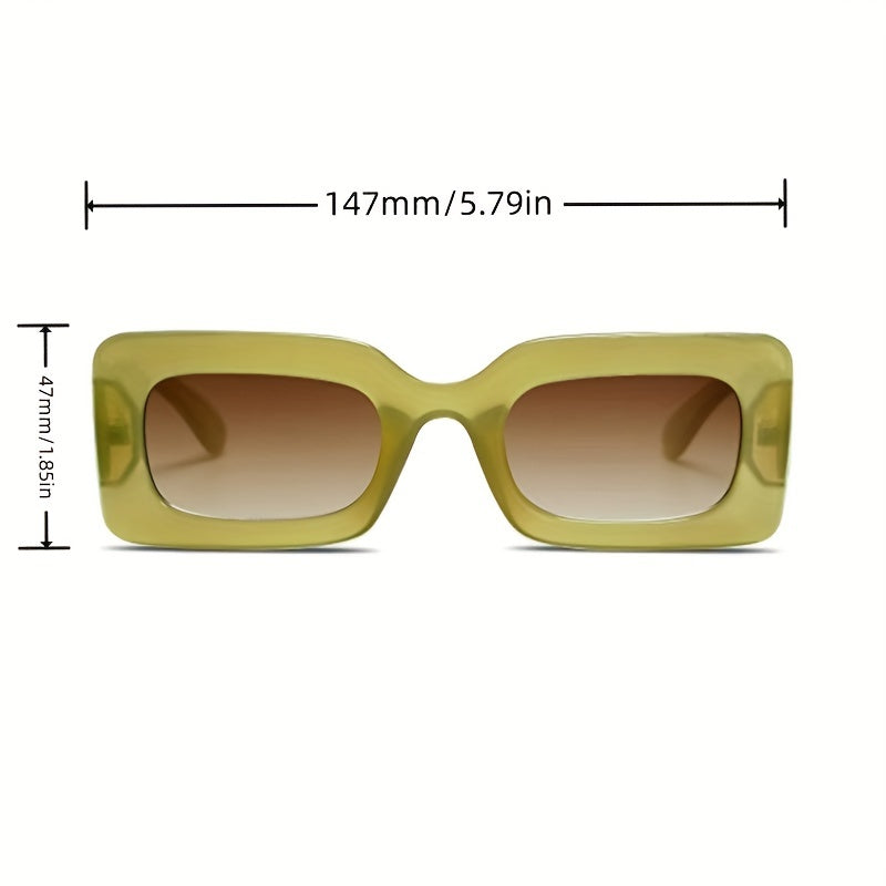 Y2K Rectangle Sunglasses Retro 90s UV400 Sun Shades