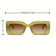 Y2K Rectangle Sunglasses Retro 90s UV400 Sun Shades