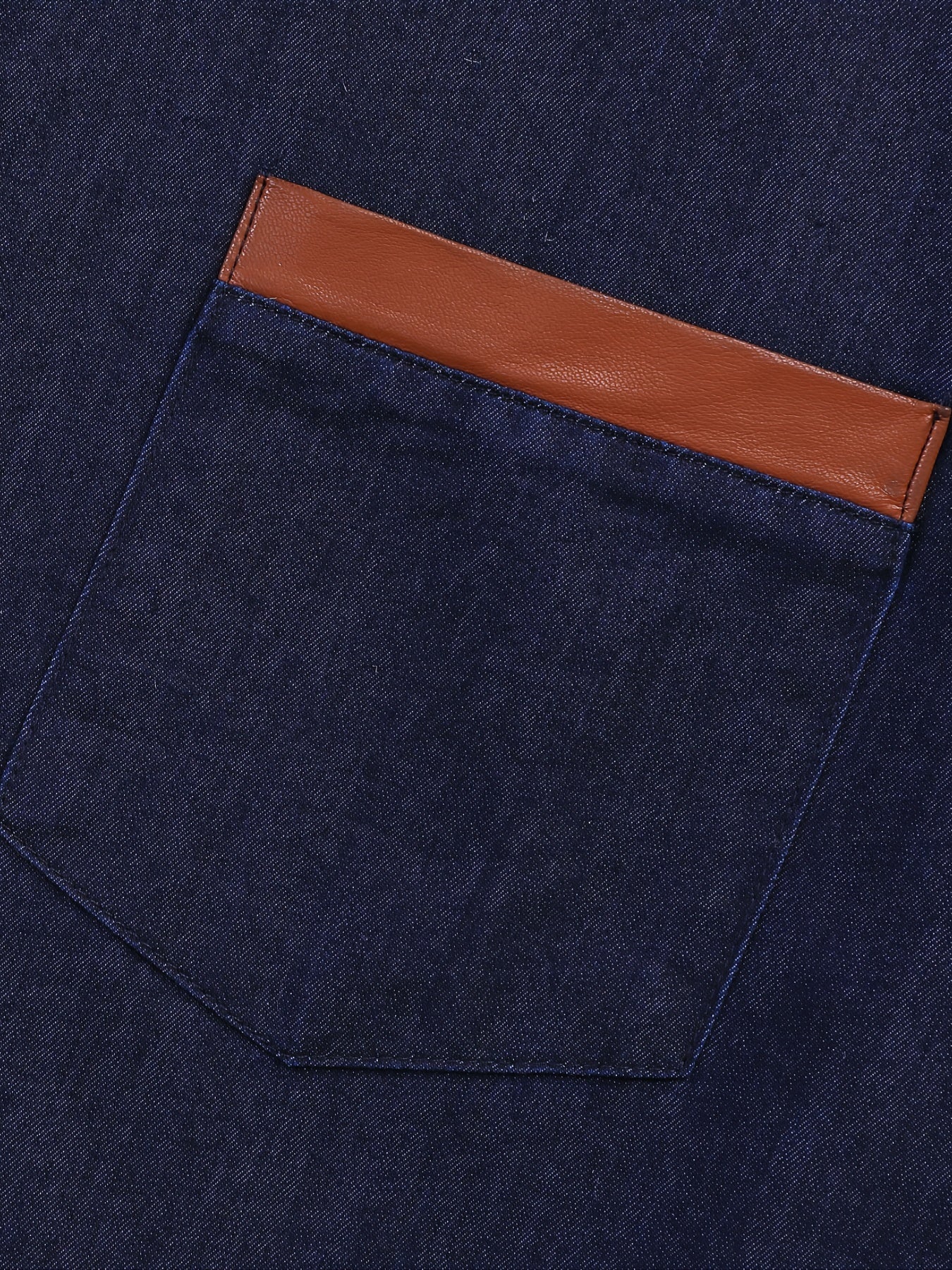 Men's Casual Cotton Navy Denim Button Up Shirt With Stripe Lining