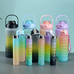 Gradual Water Bottle Set 3 Pieces with Straw for Home and Travel