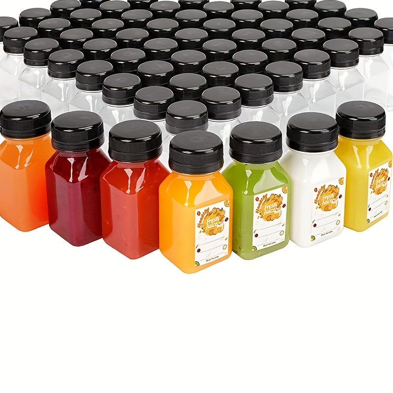 5pcs 4oz Plastic Square Juice Bottle 120ml Disposable Beverage Bottle