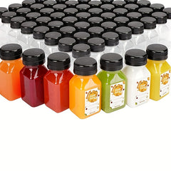 5pcs 4oz Plastic Square Juice Bottle 120ml Disposable Beverage Bottle