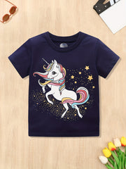 Girl's Cute Cartoon T-shirt for Summer Outings