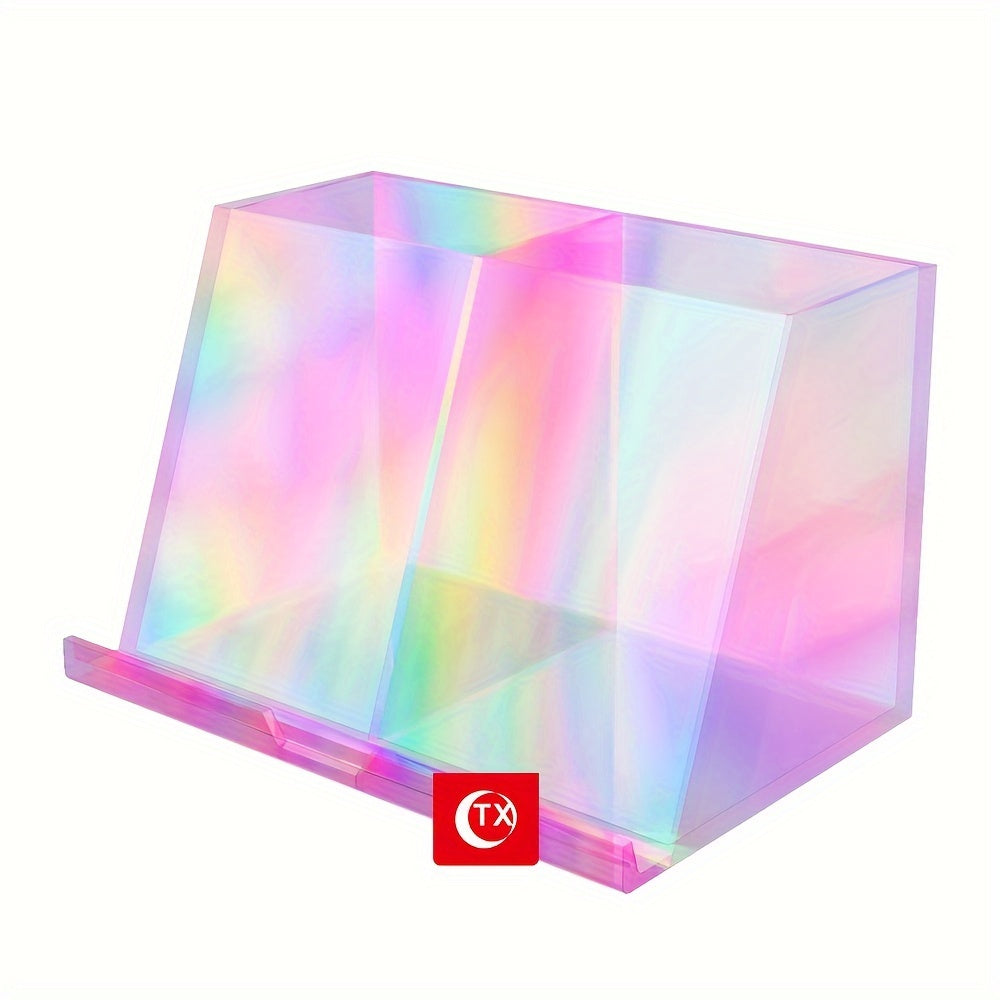 Acrylic Desk Storage Box & Pen Holder - Rainbow Desk Storage Rack Tablet Stand