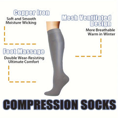 Copper Compression Socks Women Pregnancy & Men Circulation 15-20 Mmhg