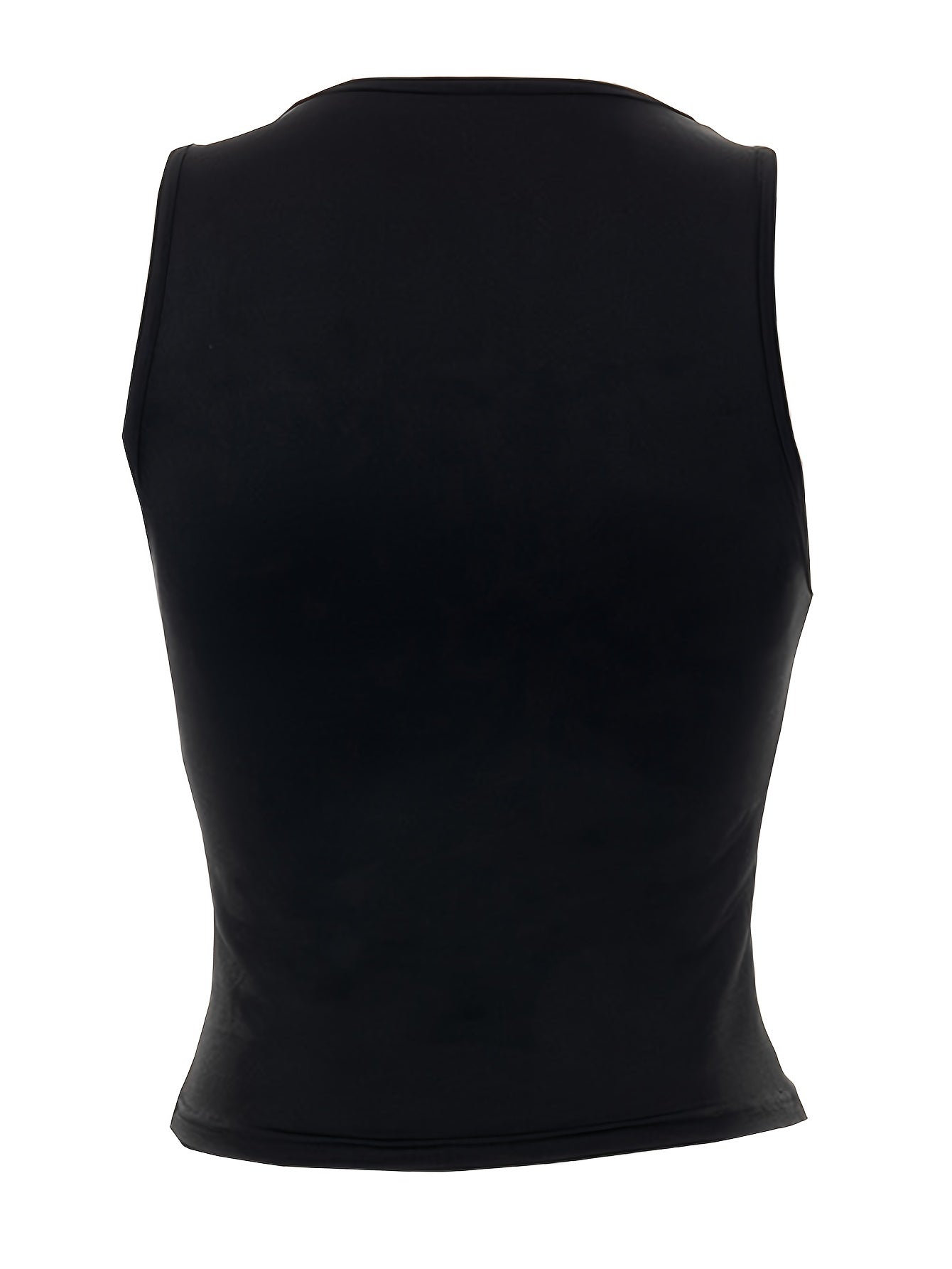 Y2K Grunge Cut Out Tank Top Sexy Crop Crew Neck Tank Top