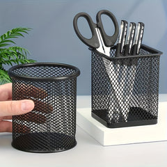 Iron Hollow Desktop Storage Pen Container Student Office Stationery