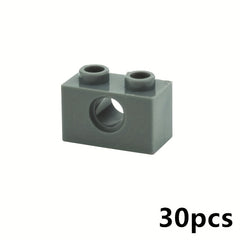 30pcs Building Blocks 1x2 with Hole Thick Classic Kids DIY Toy