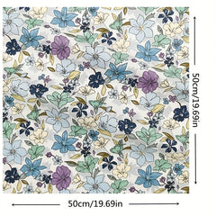 Pure Cotton Twill Fabric Small Floral Chrysanthemum Flare Flower