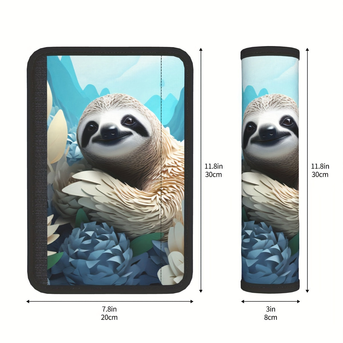 1pc Sloth Car Seat Belt Cover Soft Shoulder Protector Pad