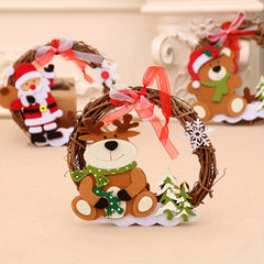 Christmas Rattan Wreath 1pc Natural Front Hanging Garland