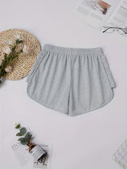 Sporty Elastic Waist Drawstring Shorts for Women
