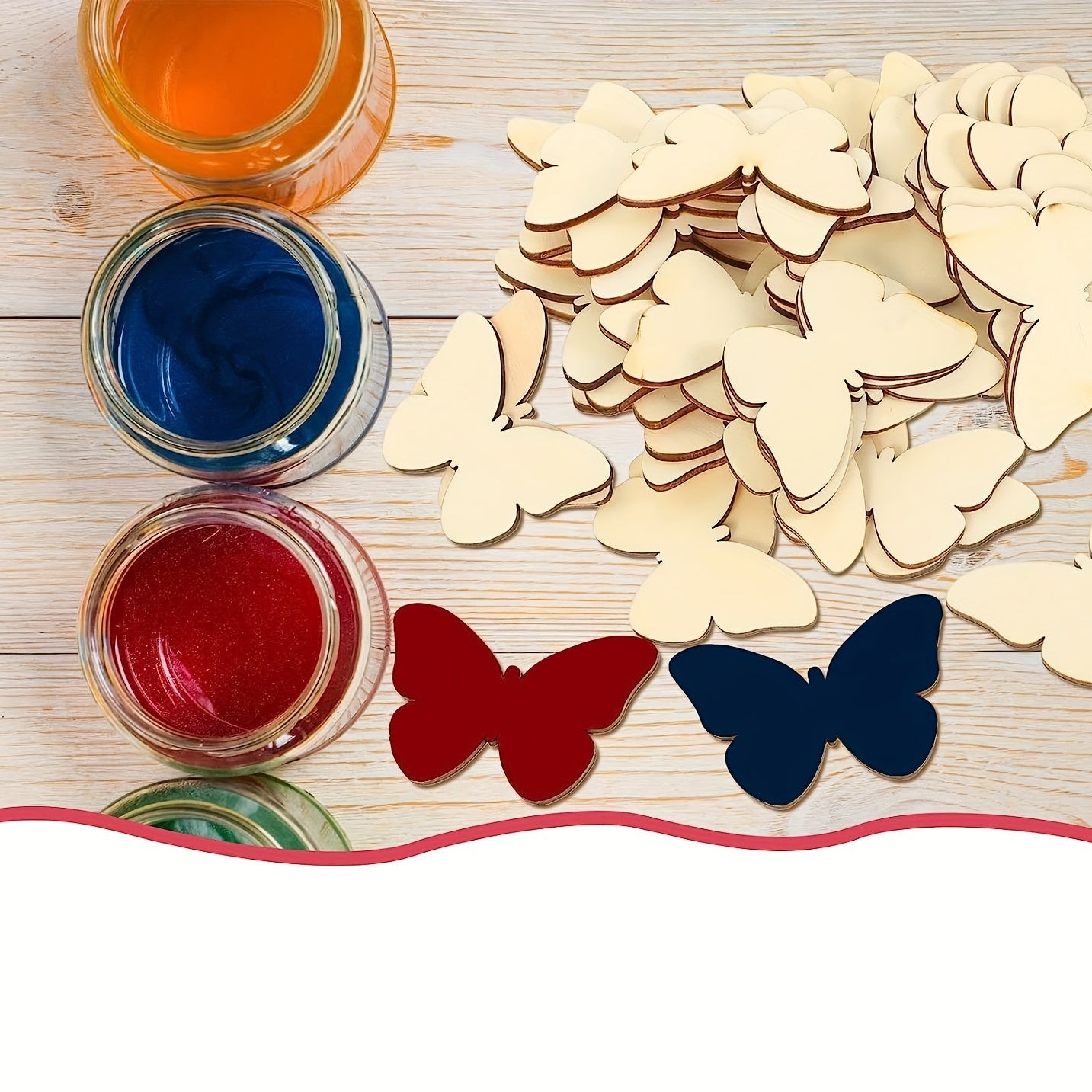 20pcs Wooden Butterfly Craft Blanks Natural Hollow Out Shape Wooden Butterfly