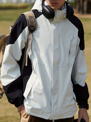 Men's Waterproof Windbreaker Detachable Inner Liner Active Zip Up Hooded Jacket