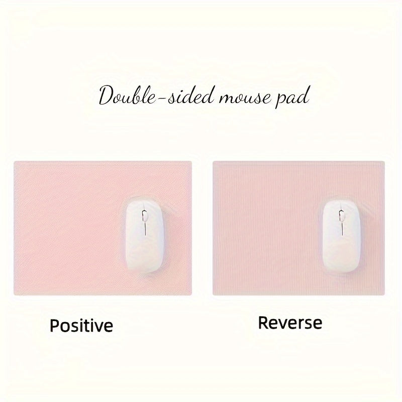 Double Sided Leather Mouse Pad Waterproof Wearable 9.4x7.5 Inches