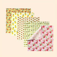 5pcs Fruit Pattern Printed Square Fabric Patchwork Quilted DIY Sewing Crafts