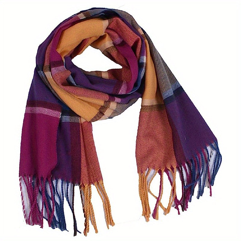 Kids Plaid Scarf Long Neck Scarf for Boys and Girls Ages 1-12