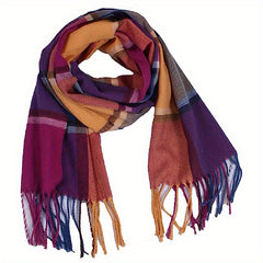 Kids Plaid Scarf Long Neck Scarf for Boys and Girls Ages 1-12