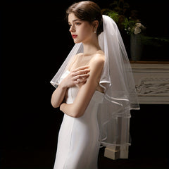 Romantic Short Wedding Veil for Women Hand Wash