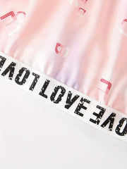 Tie Dye & Letter Print Tank Bra & Shorts Underwear Set
