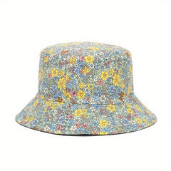 Vintage Floral Print Bucket Hat Reversible Basin Hat Stylish Lightweight Sunscre