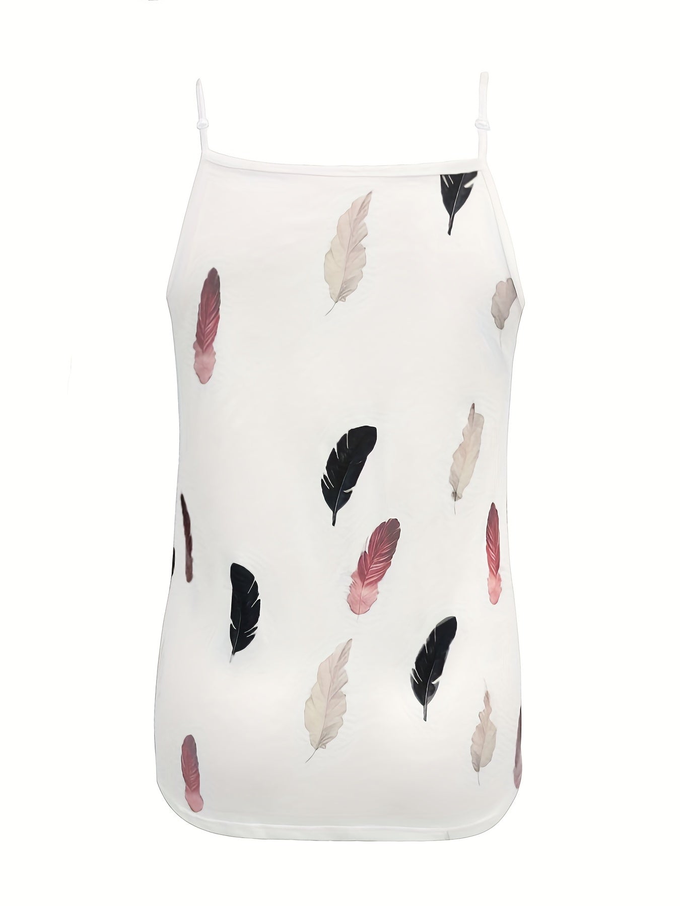 Feather Print Cami Top High Stretch