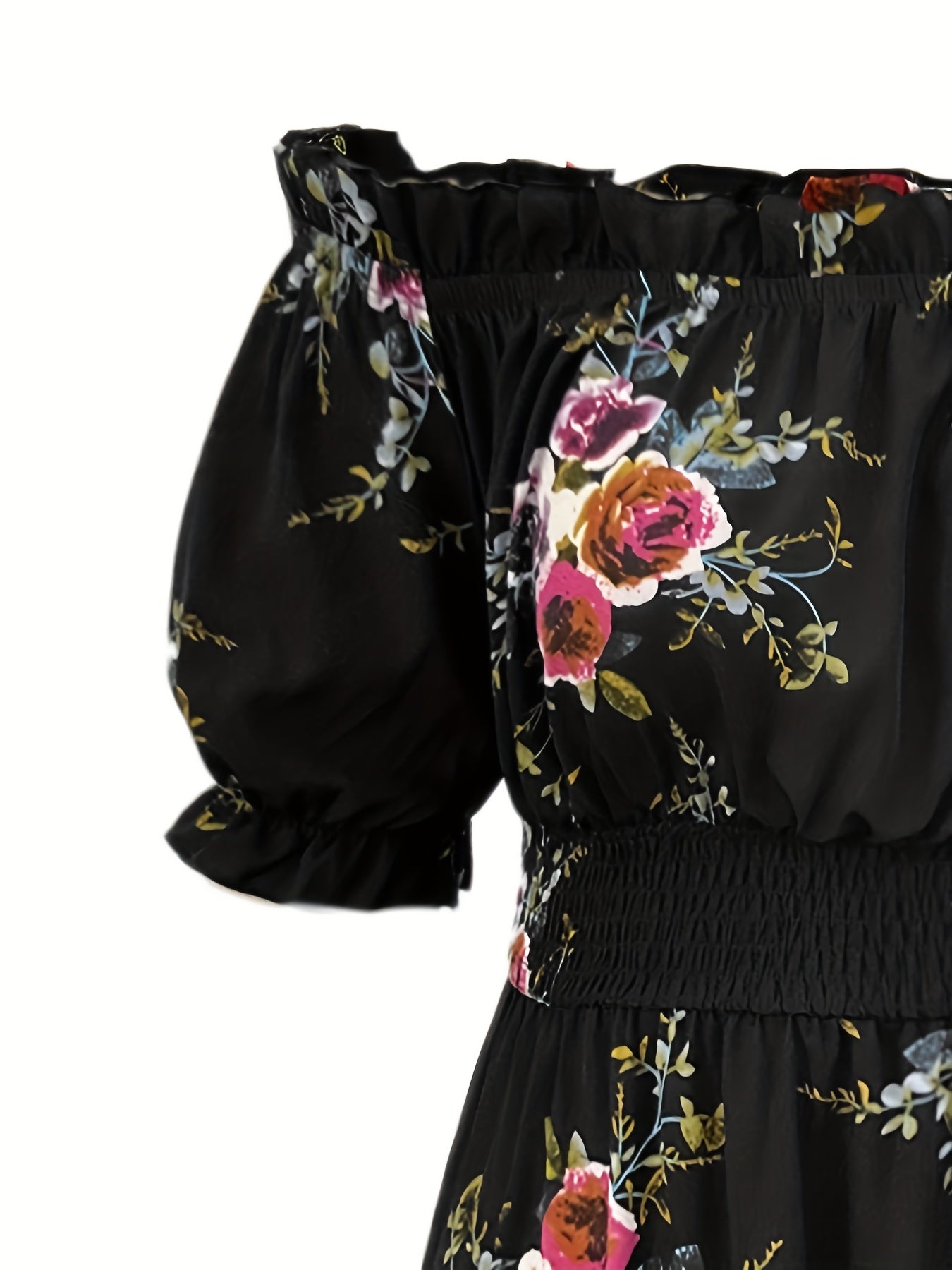 Floral Print Off Shoulder Summer Dress