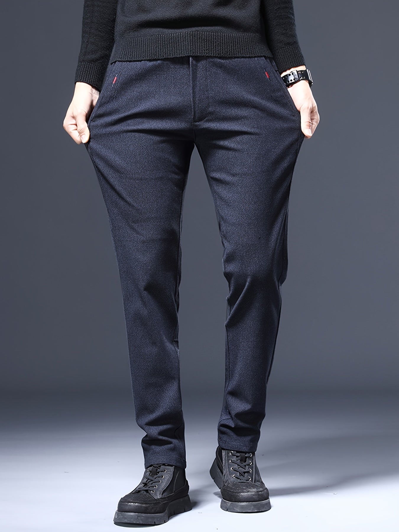 Men's Slim Stretch Business Casual Pants Straight Leg