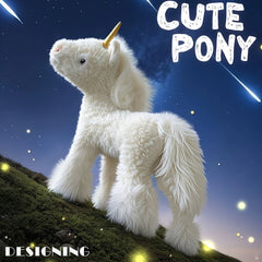 Rainbow Unicorn Stuffed Animal Plush with Purple Mane & Tail