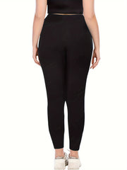 2 Pack Plus Size Fleece Lined High Rise Fitness Leggings