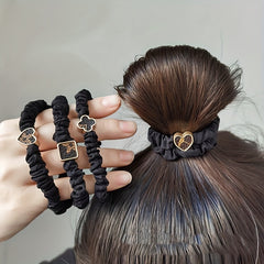 4pcs Elastic Hair Tie Ponytail Holders For Girls