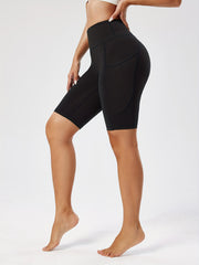 High Waisted Two Side Sports Shorts With Pockets
