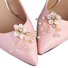 Crystal Beads Flower Shoe Clips Rhinestone Shoe Buckles Accessories