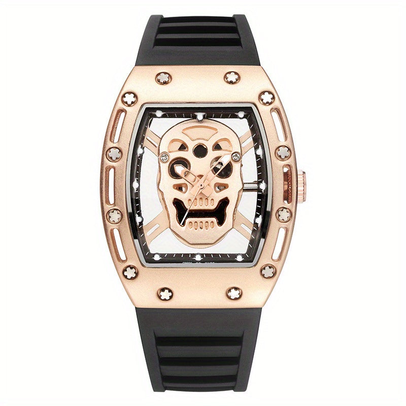 Men's Skull Hollow Quartz Watch Large Dial