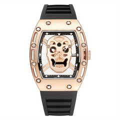 Men's Skull Hollow Quartz Watch Large Dial