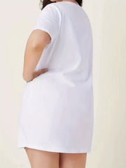 Cat & Letter Print Tee Sleep Dress