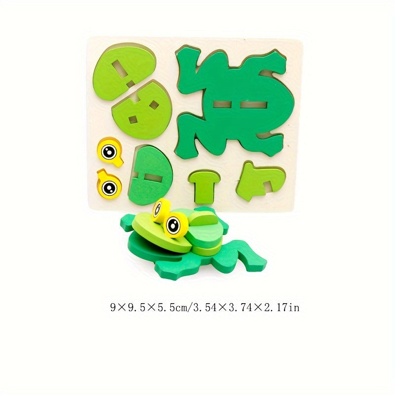 Wooden 3D Animal Jigsaw Puzzle - Educational Building Blocks