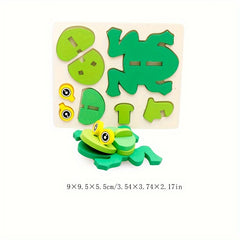 Wooden 3D Animal Jigsaw Puzzle - Educational Building Blocks