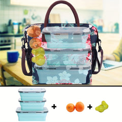 Floral Insulation Bag for Outdoors