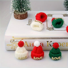 Christmas Mini Yarn Cap Bottle Cap DIY Doll Decoration