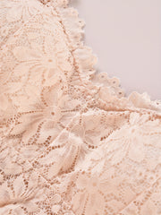 3pcs Lace Wireless Bras Scallop Trim Lingerie