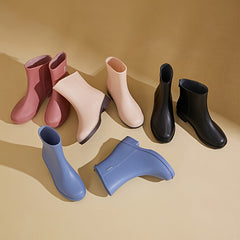 Women's Waterproof Medium Tube Rain Boots Comfortable Non slip Outdoor Boots